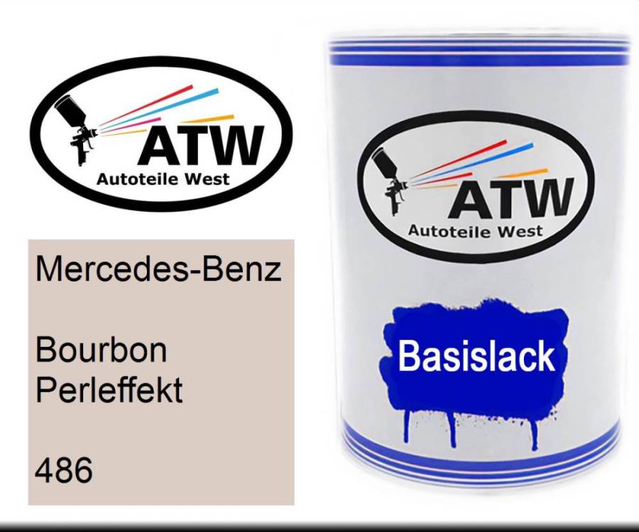 Mercedes-Benz, Bourbon Perleffekt, 486: 500ml Lackdose, von ATW Autoteile West.